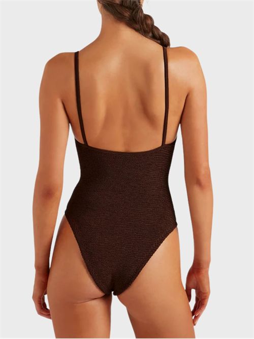 Mia one-piece swimsuit with scoop neck, cut-out and bead detail HUNZA G | MIA24
